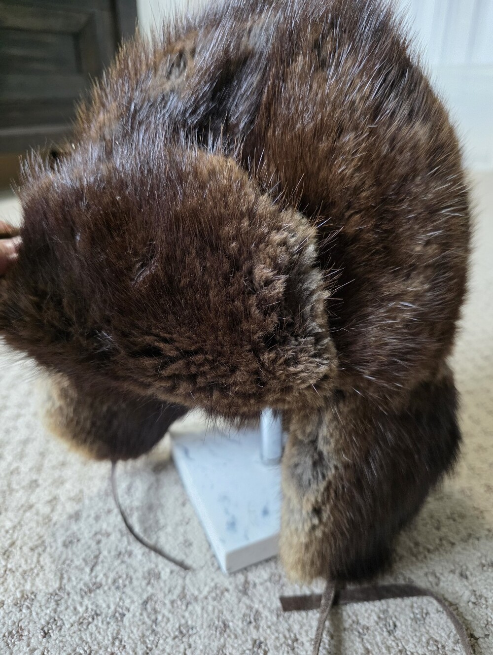 Vintage Brown Fur Ushanka Trapper Hat